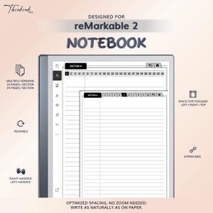 Notebook For reMarkable 2 | Hyperlinked PDF Template