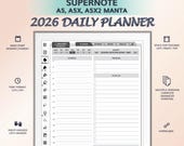 2026 Daily Planner for SUPERNOTE A5, A5X, A5X2 Manta | Hyperlinked PDF Template