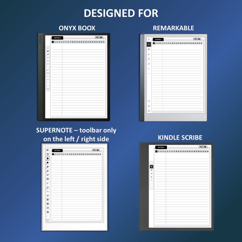 NOTEBOOK Boox Remarkable Supernote Kindle Scribe hyperlinked pdf template 10.3 image 7