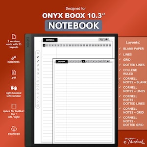 Quaderno per BOOX / con collegamento ipertestuale / pdf / modello / serie Note / serie Note Air / Go 10 / serie Tab Ultra / 10,3 pollici