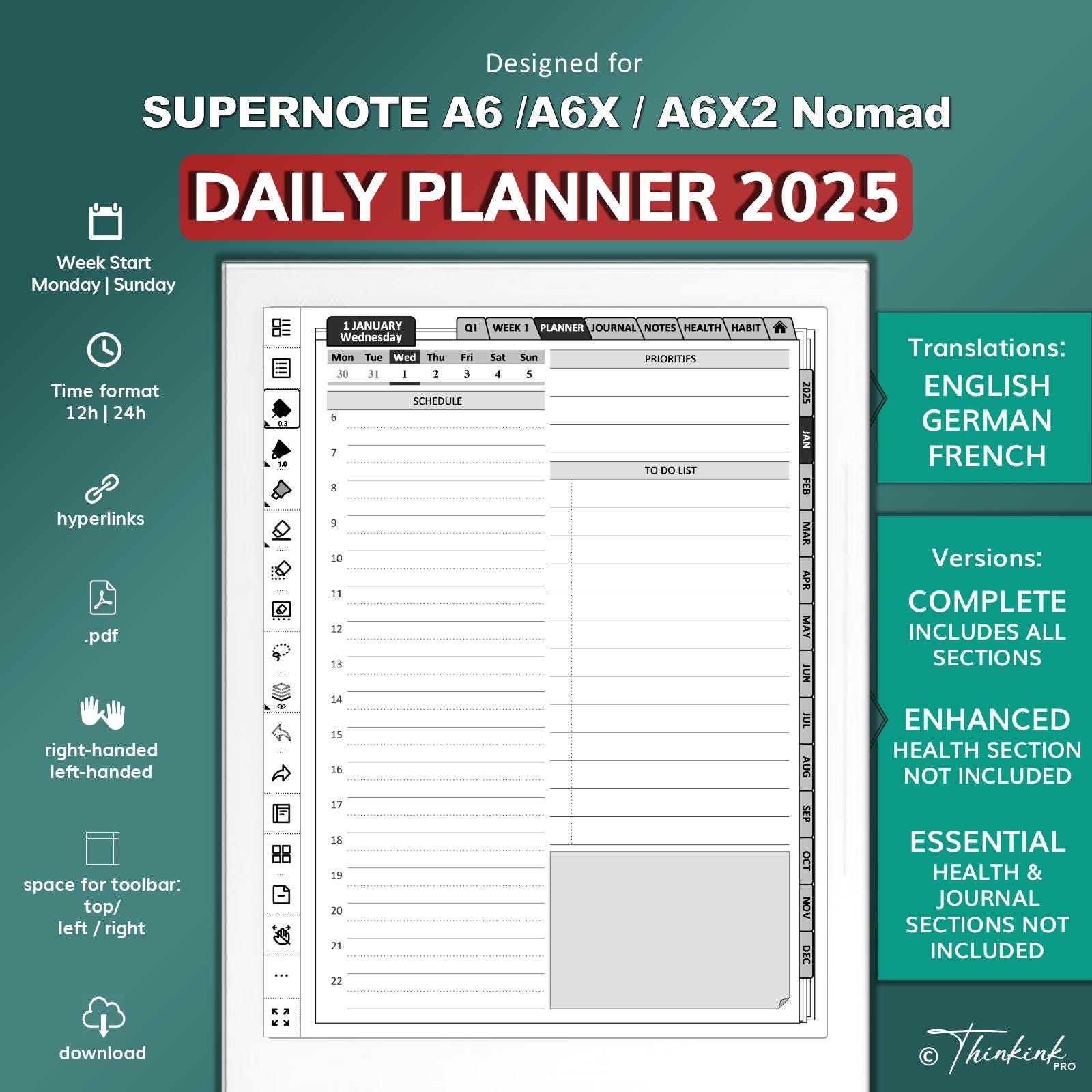 その他 Supernote A6X2 Nomad Supernote A6 X2 Nomad クリスタル セラミックペン先付 Supernote A6