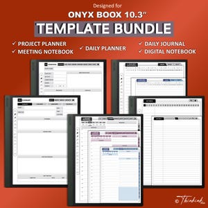 Bundle Template for BOOX | Daily Planner | Daily Journal | Notebook | Meeting Notebook | Project Planner | hyperlinked | pdf | 10.3 inch