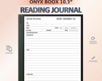 Reading Journal for BOOX 10.3" | Hyperlinked PDF Template