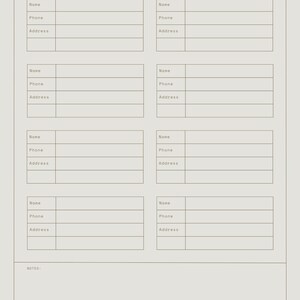 Printable Contact List | Organize Phone Contacts | Free to Print - Etsy