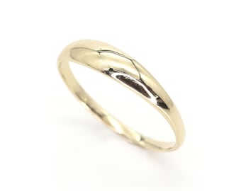 Gold Pinky Ring | 14k Solid Gold Minimalist Ring | Tiny Dome Ring