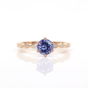 14k Tanzanite Engagement Ring | Diamond Engagement Ring | Simple tanzanite Ring | Diamond Wedding Ring | Promise Ring