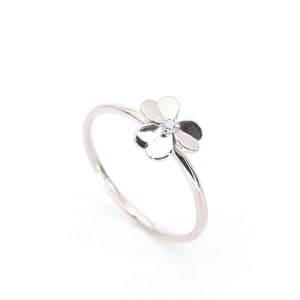 14k Diamond Flower Cluster Ring | Real Gold Ring | Flower Diamond Ring | 1.6MM Diamond Flower Ring | Rose Gold Ring | Handmade Jewelry
