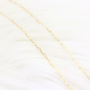 14k Yellow Gold Mini Paperclip Necklace | Paper Clip Necklace | Layering Necklace | Real Gold Necklace | Paper Clip Link Chain Necklace bild 7