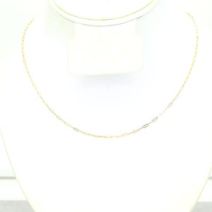 14k Yellow Gold Mini Paperclip Necklace | Paper Clip Necklace | Layering Necklace | Real Gold Necklace | Paper Clip Link Chain Necklace bild 8