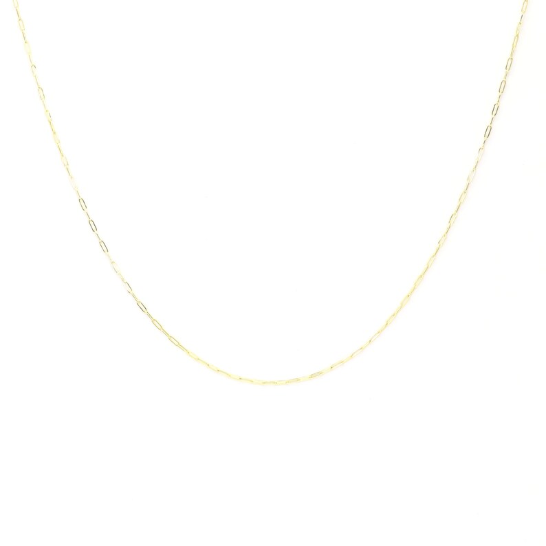 14k Yellow Gold Mini Paperclip Necklace | Paper Clip Necklace | Layering Necklace | Real Gold Necklace | Paper Clip Link Chain Necklace bild 5