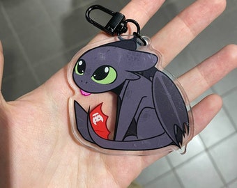 HTTYD Keychain | Toothless black dragon acrylic keychain