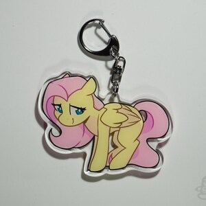 MLP Keychain Fluttershy Double-sided Acrylic Keychain - Etsy