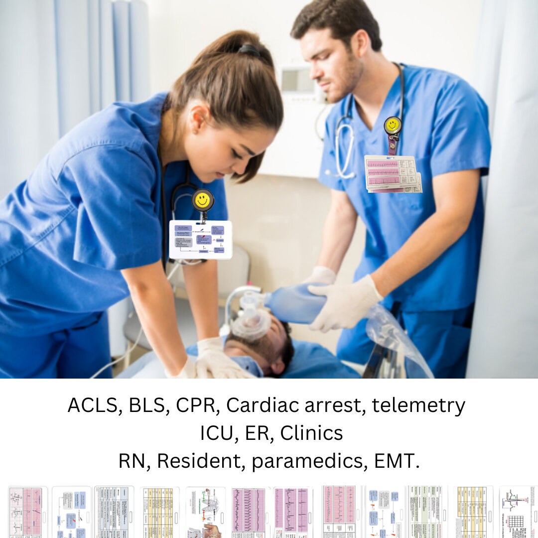 EKG Nurse Badge Buddy, Nursing Student Badge Card Reel acls, Bls