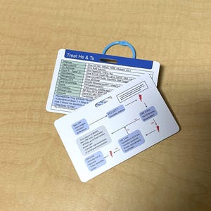 ACLS Badge Card: BLS Reference, CPR Flowchart, Emergency Medications