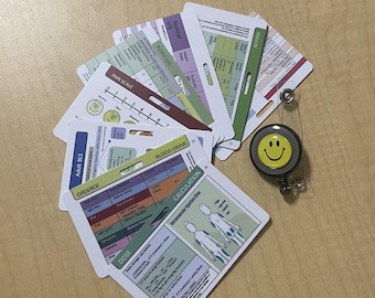 Med/Surg Nurse Badge 8 Cards Set: Nursing School Essentials