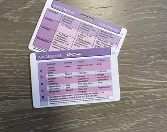 APGAR Score Badge Card Set: NICU, L&D, Pediatric Nurse Reference