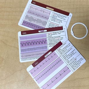 EKG Rhythm Badge Cards, ECG Interpretation Study Guide (PDF)
