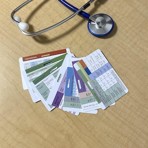 Respiratory Therapist Badge 7 Card Set: ABG, Vent Care, Lung assessment, Tidal Volume, Adult + Pedi V/S, RT Badge  Pocket Guide & nurse