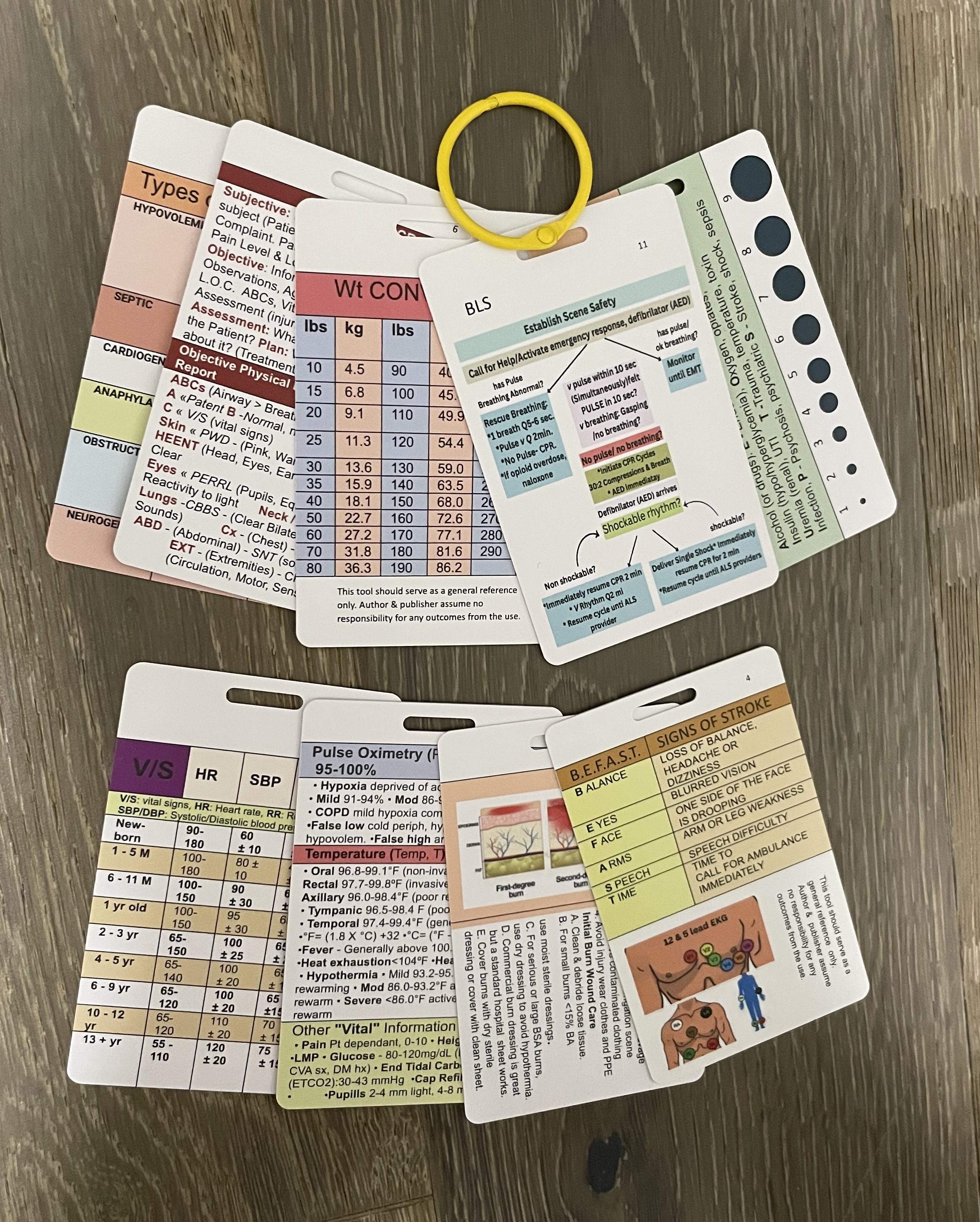 EMT Reference Badge 9 Card Set: EMS, Paramedic, EMS Student, Emt School ...