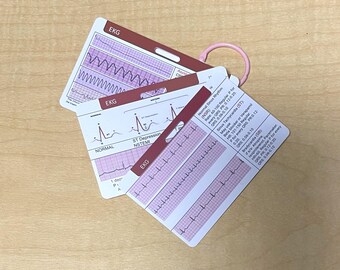 EKG Rhythms Badge Card, Cardiac Interpretation Study Guide (Free PDF)