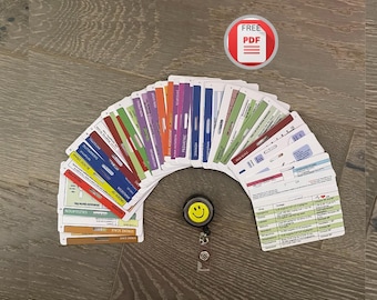 Nurse Reference Badge 22 Card Set: Study Guide PDF, RN, Nursing School