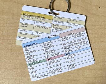 Lab Values Badge Card: RN, EMT, Phlebotomist - Horizontal 2-Card Set