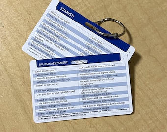 Medical Spanish Reference Cards – Hospital Terminology Badge