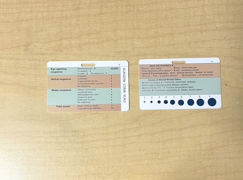 Glasgow Coma Scale Nurse Badge Card: Sensory Dermatome Reference - Etsy