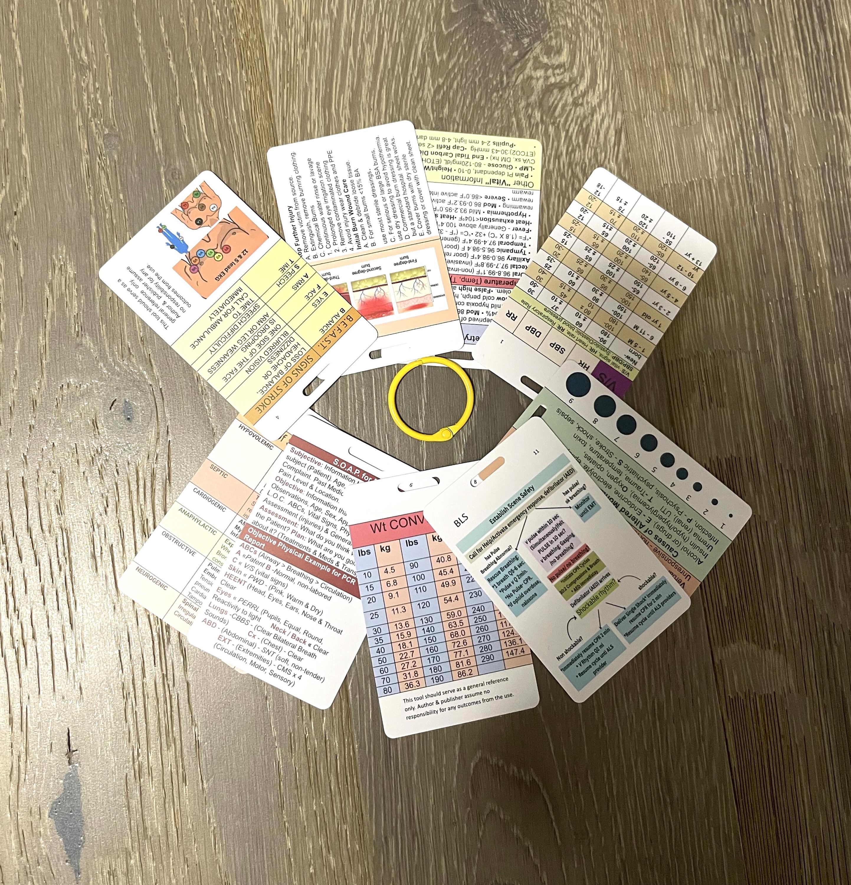 EMT Reference Badge 9 Card Set: EMS, Paramedic, EMS Student, Emt School ...