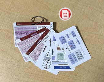 ACLS Code Blue Badge Card: EKG Rhythms Cheat Sheet (PDF)