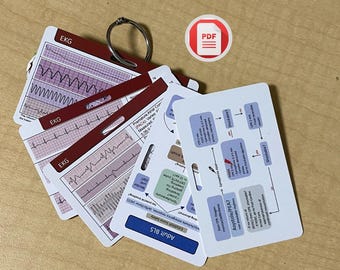 EKG Cardiac Rhythms Badge Cards + Cheat Sheets (PDF)