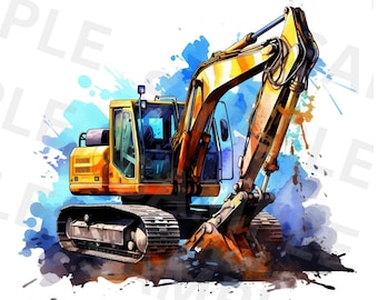 Bagger PNG Sublimation Design, Im Bau PNG, Bagger Clipart Design, Sofort Download, Bagger Logo, Bagger Geburtstag