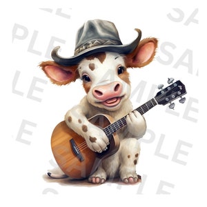 Cute Farm Cow Png Clipart - Country Animal Sublimation Design for Shirts & Mugs