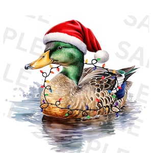 Weihnachtsente PNG, digitaler Download, Weihnachtsente PNG, Weihnachtsentenjagd PNG, Stockenten Ente Sublimation PNG, Weihnachten Sublimation