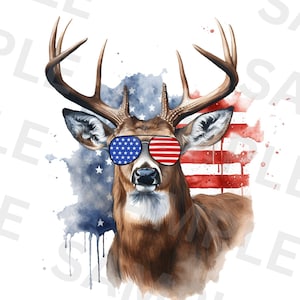 American Buck with Sunglasses PNG, Digital Download, Deer Hunting Sublimation PNG, Deer PNG, Deer Hunter Sublimation png | Hunting Flag png