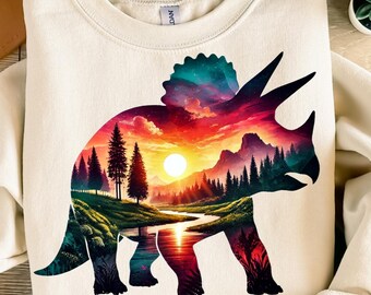 Triceratops Png, design par sublimation, dinosaure Png, Silhouette Png, Png pour enfants, Design de T-shirt, fer sur l'autocollant, téléchargement numérique, DTF Png