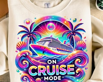 On Cruise Mode Png, Sublimation Design, Family Cruise Png, Cruise Png, Cruise Life Png, T-Shirt Design, Digital Download Png, DTF Png