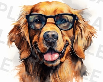 Golden Retriever Clipart Bundle • 5 High‑Res PNGs | Dog Sublimation for Crafts, Cards & Gifts