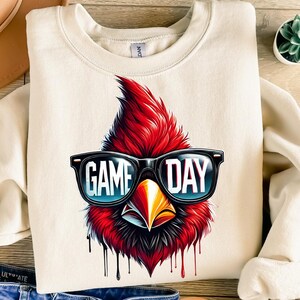Game Day Cardinal Png, Sublimation Design, Red Cardinal Mascot Png, Mascot Png, Sport Png, T-Shirt Design, Instant Digital Download Png, DTF image 2