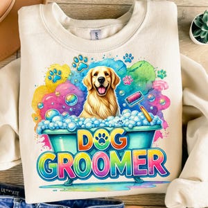 Dog Groomer PNG, Sublimation Design, Dog Lover Png, Pet Groomer Png, T-Shirt Design, Png Designs Trendy, Digital Download, DTF Png image 1