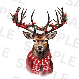 Weihnachten Reh PNG | Digitaler Download | Weihnachten Hirsch Jagd PNG | Hirsch Jagd Sublimation PNG | Weihnachten Sublimation | Hirsch Jäger png