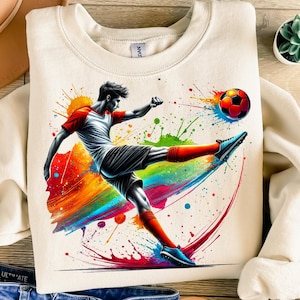 サッカー選手Png、昇華デザイン、サッカーPng、アスリートPng、スポーツPng、Tシャツデザイン、デジタルダウンロード、Pngデザイン、DTF Png 画像 2