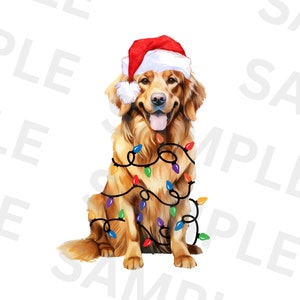 Christmas Golden Retriever Dog Png Sublimation Design, Christmas Animal Png, Merry Christmas Png, Happy Christmas Png, Digital Download