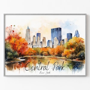 Central Park Art | New York Central Park Art | Central Park Print | New York City Print | Central Park Watercolor Art | NYC Central Park Art