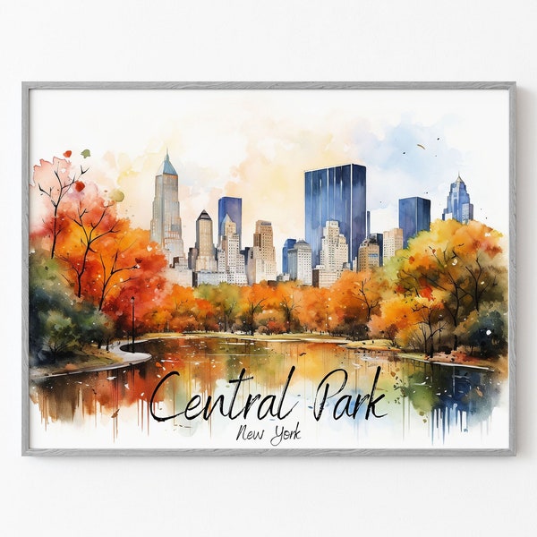 Central Park Art | New York Central Park Art | Central Park Print | New York City Print | Central Park Watercolor Art | NYC Central Park Art