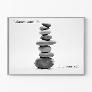 Zen Stones Pebbles, Zen Stones Stacked, Zen Stones Wall Art, Digital Download, Stone Zen Wall Art, Yoga Meditation Wall Art, Zen Wall Art