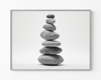 Zen Stones Pebbles, Zen Stones Stacked, Zen Stones Wall Art, Relaxing Wall Art, Stone Zen Wall Art, Yoga Meditation Wall Art, Zen Wall Art