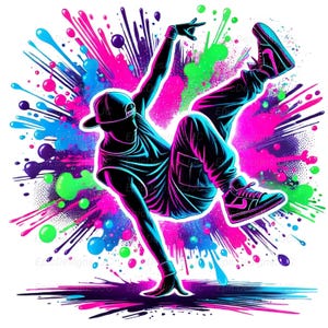 Break Dancer Png, Sublimation Design, Dancer Clip Art, Hip Hop Dance, Urban Dance Png, T-Shirt Design, Digital Download Png, DTF Png