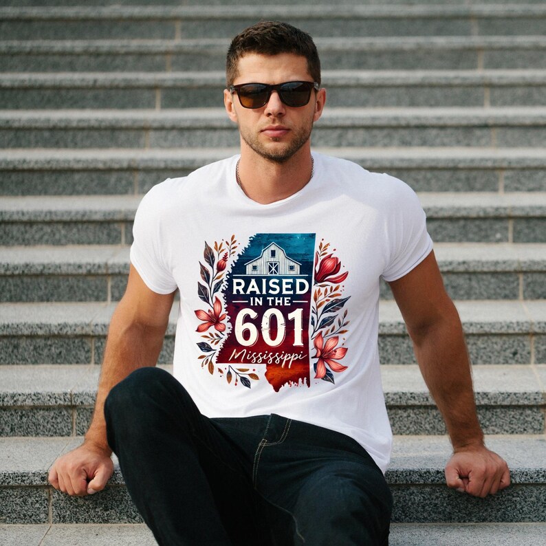 Raised in the 601 PNG – Mississippi Sublimation Design With Area Code ...
