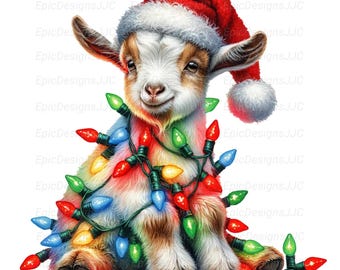 Christmas Goat PNG, Sublimation Design, Farm Animal Png, Goat Clip Art, Animal Clipart, T-Shirt Design, Digital Download, Png Designs